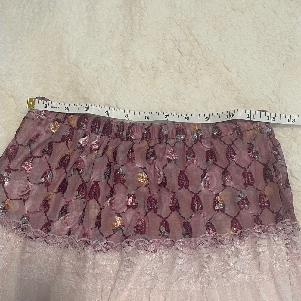 Purple Tulle Maxi Skirt Tiered Lace Trim Fairy Festival Photoshoot Skirt - Picture 9 of 11